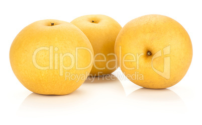 Fresh Nashi golden pear isolated on white