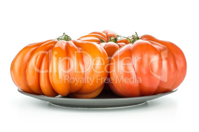 Fresh Raw Beef Tomato isolated on white