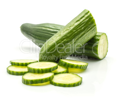 Hothouse cucumber isolated on white