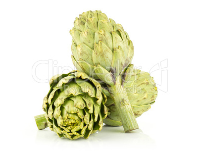 Fresh raw artichoke isolated on white