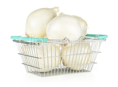 Fresh raw white onion isolated on white