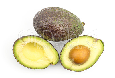 Fresh purple avocado isolated on white