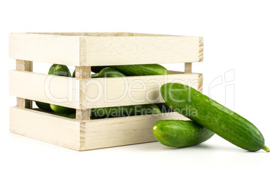 Fresh raw mini cucumber isolated on white