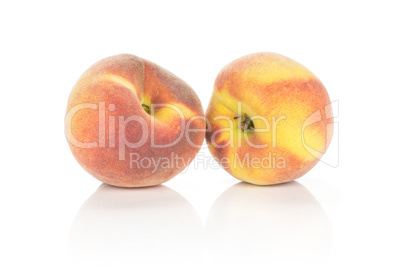 Fresh Raw yellow peach isolated on white