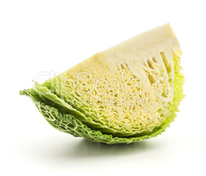 Fresh Savoy Cabbage isolated on white