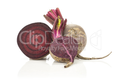 Fresh raw red beetroot isolated on white