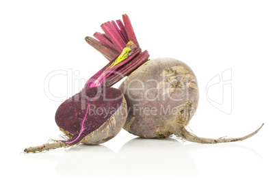 Fresh raw red beetroot isolated on white