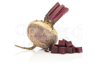 Fresh raw red beetroot isolated on white