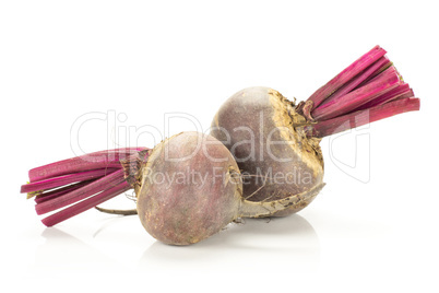 Fresh raw red beetroot isolated on white