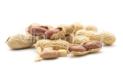 Raw peanut isolated on white