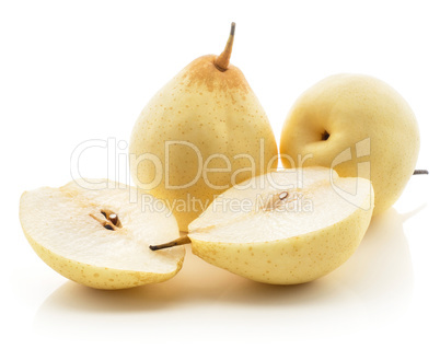 Fresh Nashi Pear isolated on white