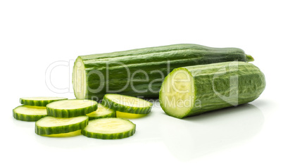 Hothouse cucumber isolated on white