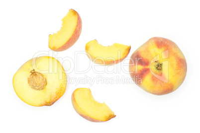 Fresh Raw yellow peach isolated on white