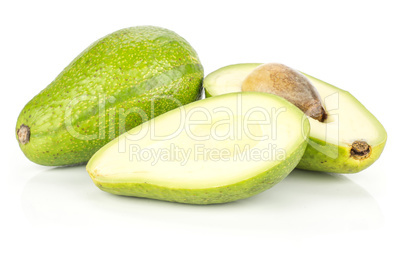 fresh Raw smooth avocado isolated on white