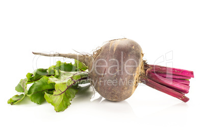 Fresh raw red beetroot isolated on white