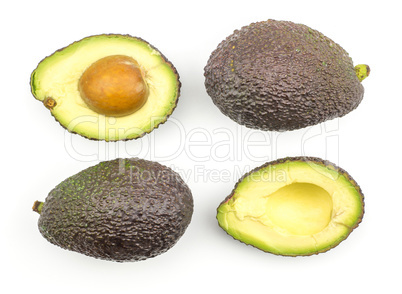 Fresh purple avocado isolated on white