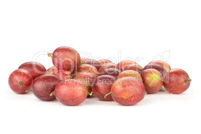 Fresh raw red gooseberry isolated on white