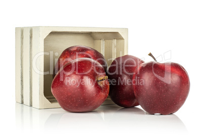 Fresh raw apple red delicious isolated on white