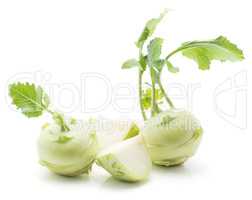 Raw kohlrabi isolated on white