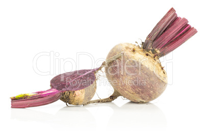 Fresh raw red beetroot isolated on white