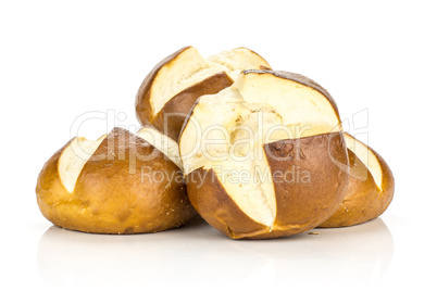 Fresh Bavarian bread bun isolated on white