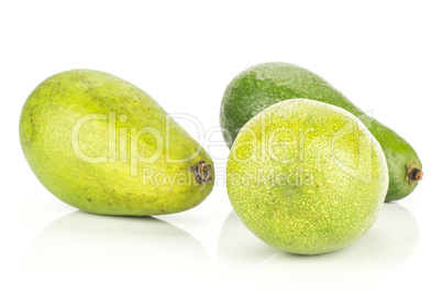 fresh Raw smooth avocado isolated on white