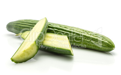 Hothouse cucumber isolated on white