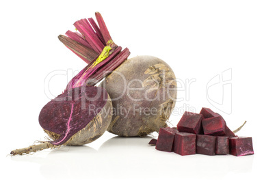 Fresh raw red beetroot isolated on white