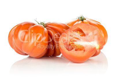 Fresh Raw Beef Tomato isolated on white