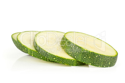 Fresh raw round Zucchini isolated on white