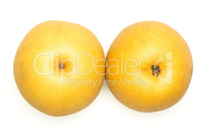 Fresh Nashi golden pear isolated on white