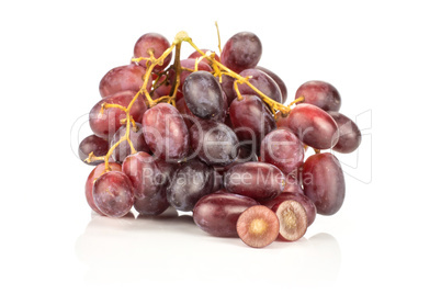 Raw fresh red globe grape isolated on white