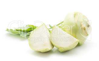 Raw kohlrabi isolated on white