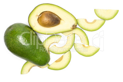 fresh Raw smooth avocado isolated on white