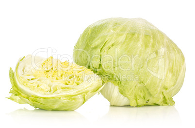 Fresh Raw Iceberg Lettuce isolated on white