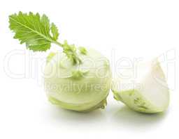 Raw kohlrabi isolated on white