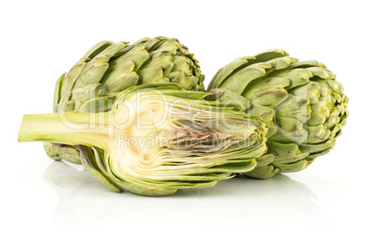 Fresh raw artichoke isolated on white