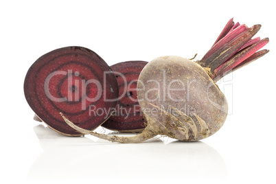 Fresh raw red beetroot isolated on white