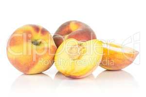 Fresh Raw yellow peach isolated on white