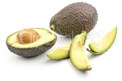 Fresh purple avocado isolated on white