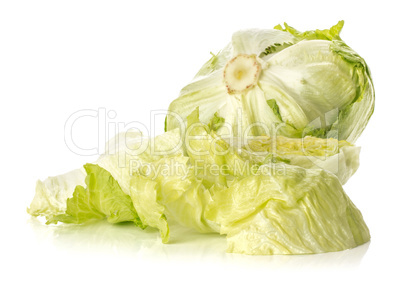 Fresh Raw Iceberg Lettuce isolated on white