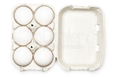 Fresh raw white eggs isolated on white