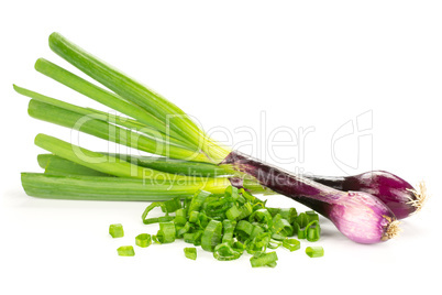 Fresh Raw green spring onion isolated on white