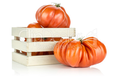 Fresh Raw Beef Tomato isolated on white