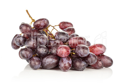 Raw fresh red globe grape isolated on white