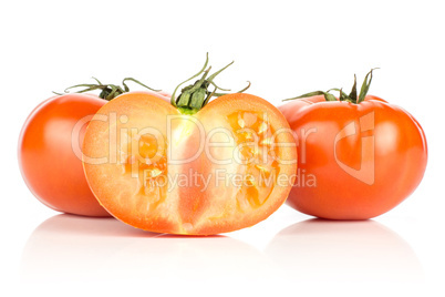 Fresh raw Tomato (La Parcela variety) isolated on white