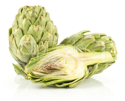 Fresh raw artichoke isolated on white