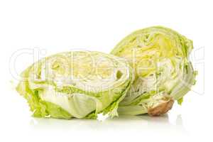 Fresh Raw Iceberg Lettuce isolated on white