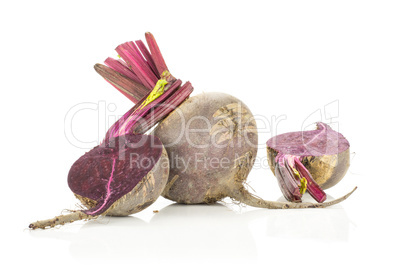 Fresh raw red beetroot isolated on white