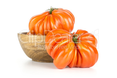 Fresh Raw Beef Tomato isolated on white